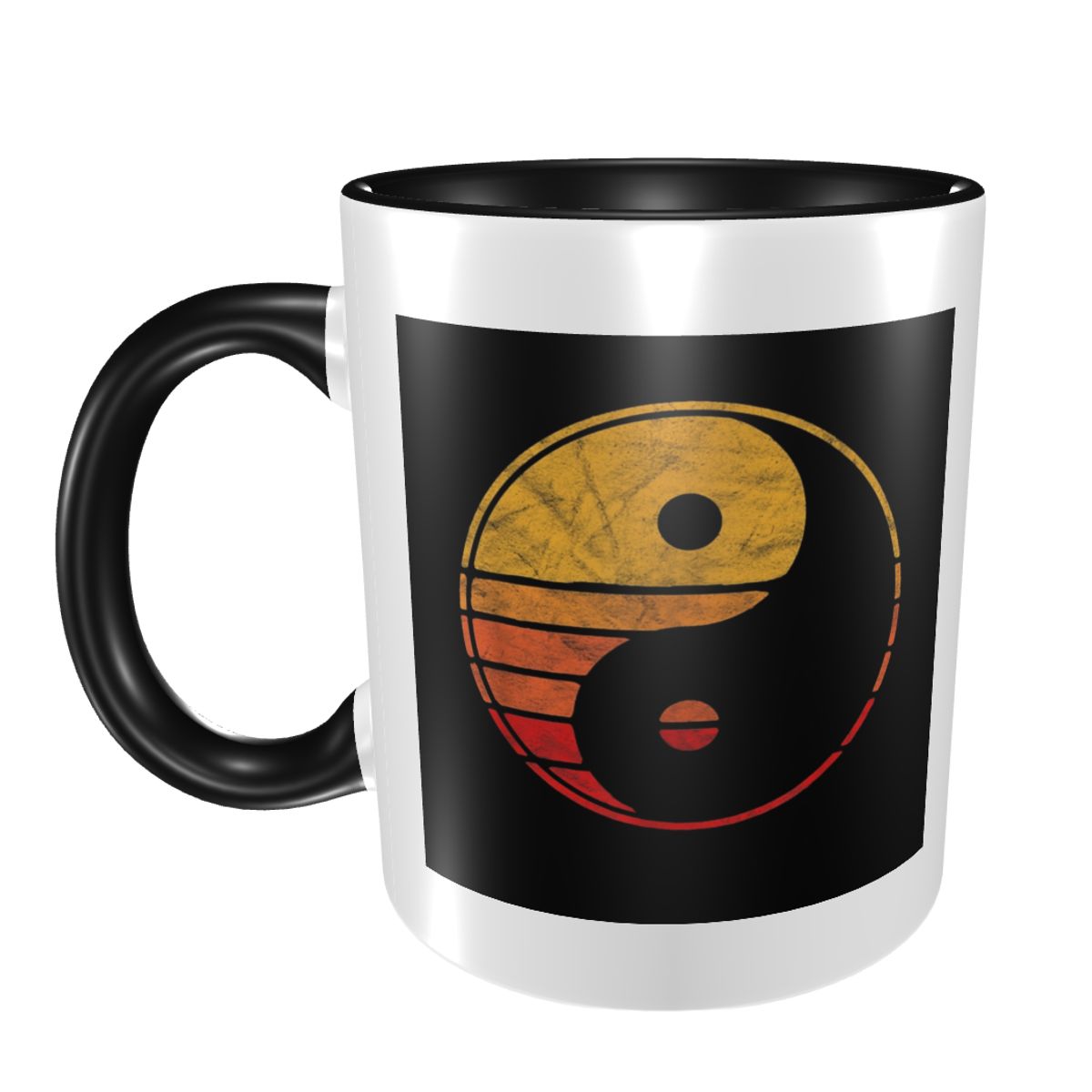 Coffee Tea Yin Yang - Humor Vintage Yin Yang 80's Minimalist