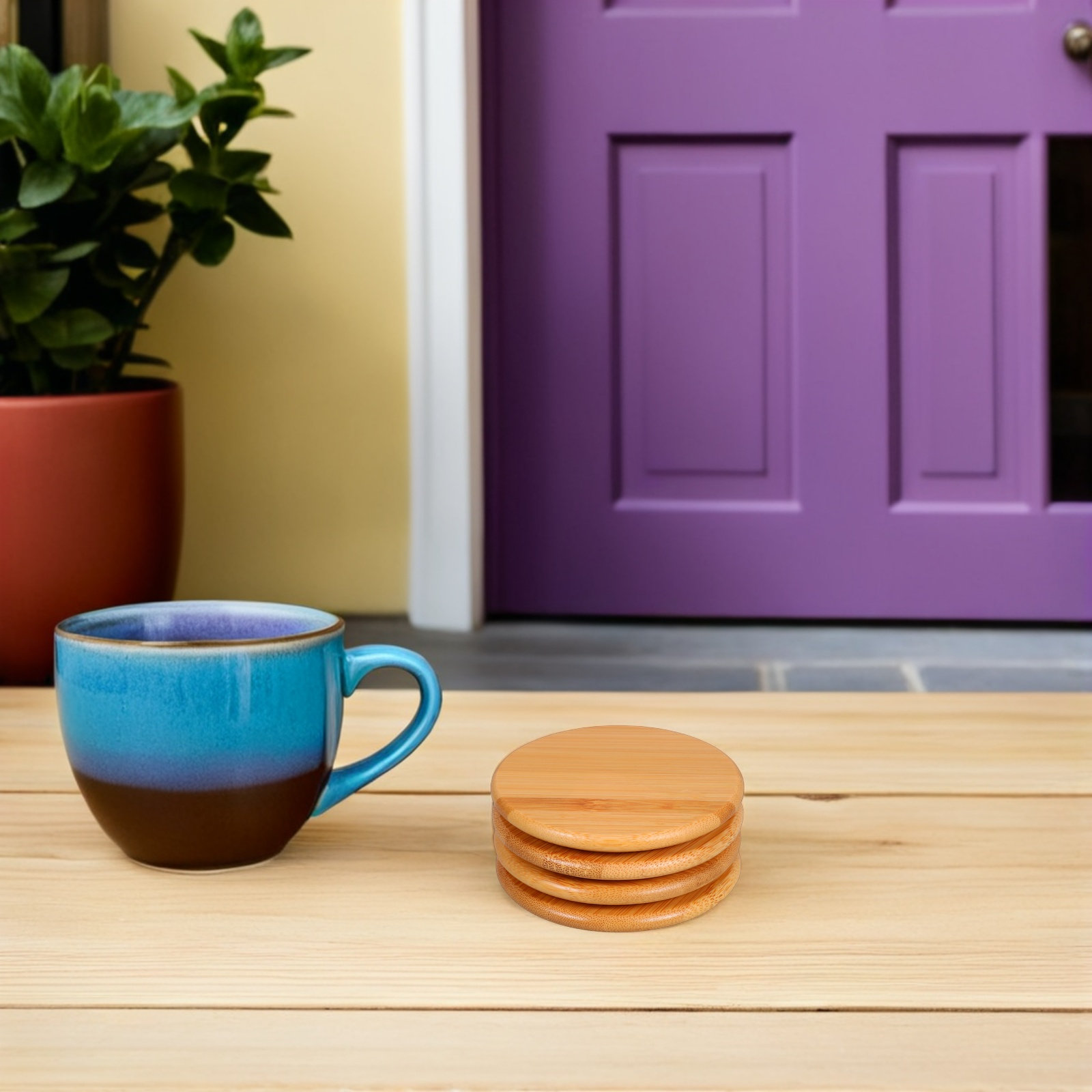 4Pcs Bamboo Cup Lid Round Univ - Coffee Tea Replacement recension och pris