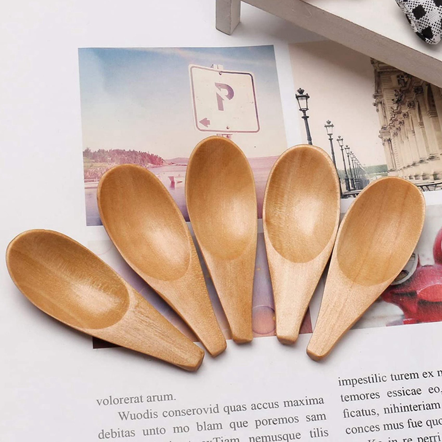 A04G-10 Pieces Mini Wooden Spo - Coffee Tea Etc recension och pris