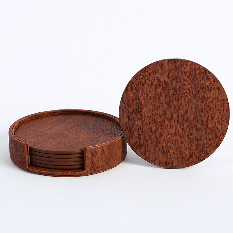 WOTOR 6PCS/Lot Circle Wood Gra - Coffee Tea Mix recension och pris