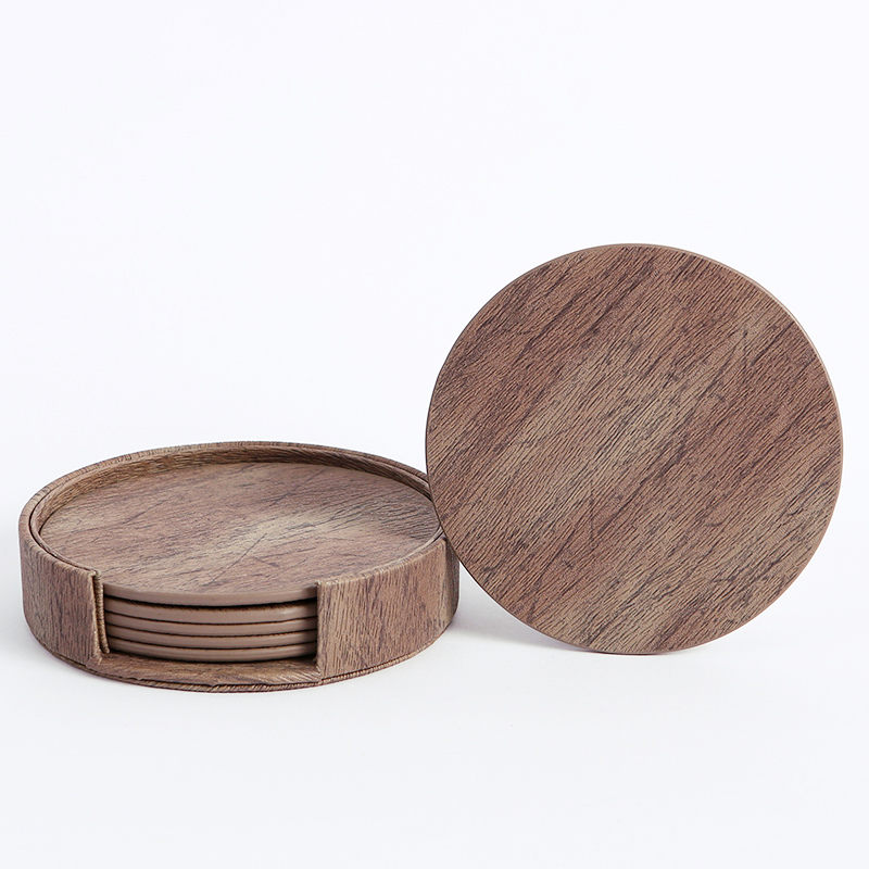 WOTOR 6PCS/Lot Circle Wood Gra - Coffee Tea Mix recension och pris