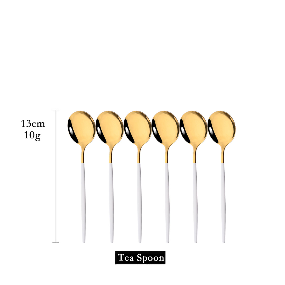 6Pcs Mirror White Gold Tea Spo - Coffee Tea Mix recension och pris