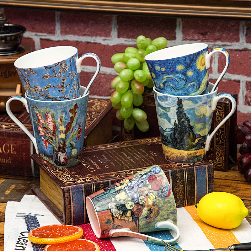 5 Pcs Set Bone China Van Gogh  - Coffee Tea Van recension och pris