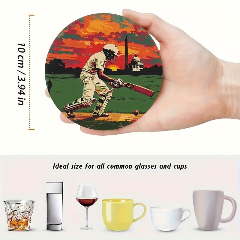 6pcs Retro Cricket Sports Them - Coffee Tea Etc recension och pris