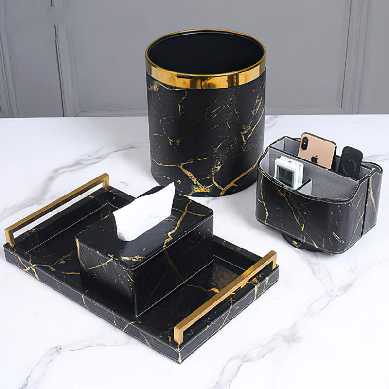 Nordic Marbled Leather Tray Re - Coffee Tea Etc recension och pris