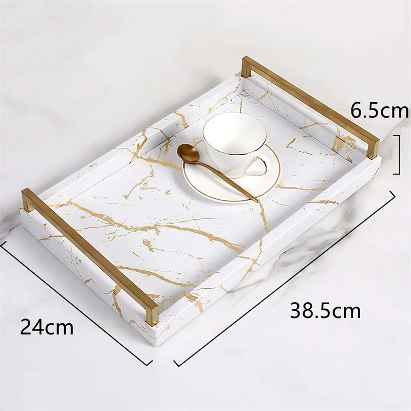 Nordic Marbled Leather Tray Re - Coffee Tea Etc recension och pris