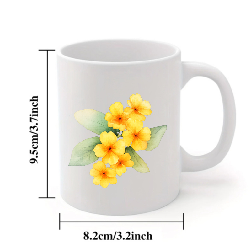 Ceramic mug with white and yel - Coffee Tea Break recension och pris