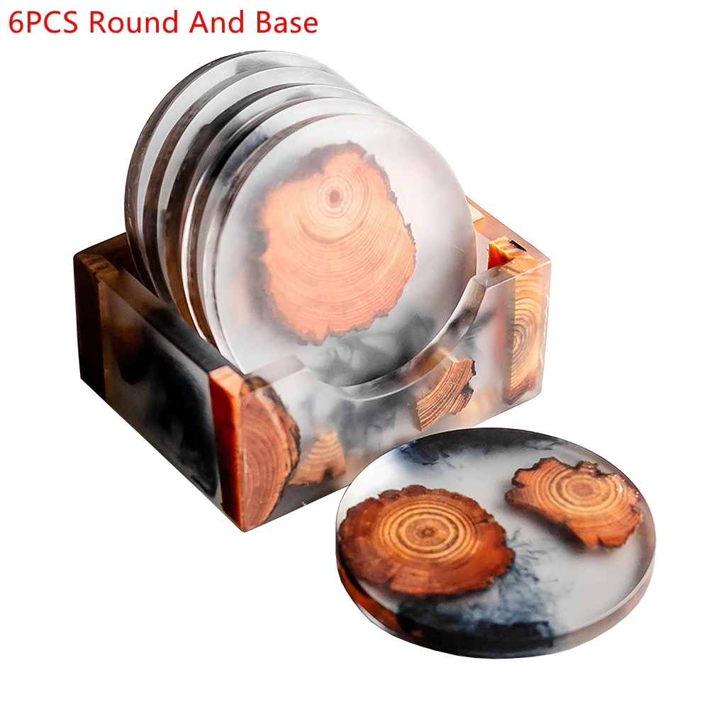 6PCS/Set Resin Pine Coasters H - Coffee Tea Mix recension och pris