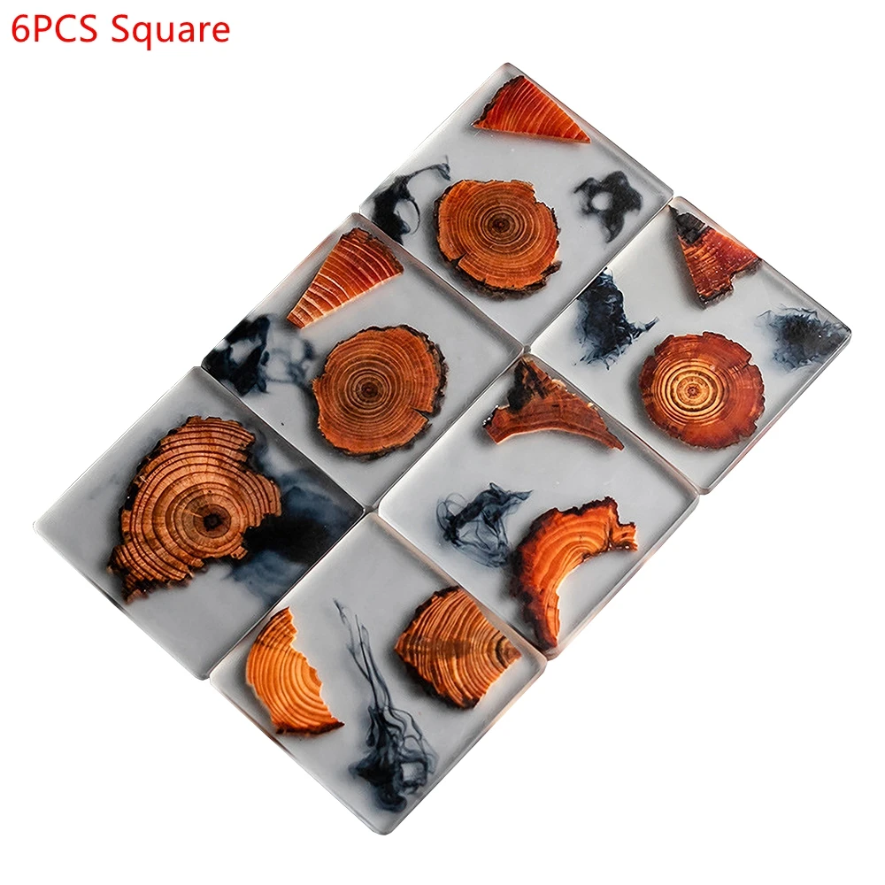 6PCS/Set Resin Pine Coasters H - Coffee Tea Mix recension och pris